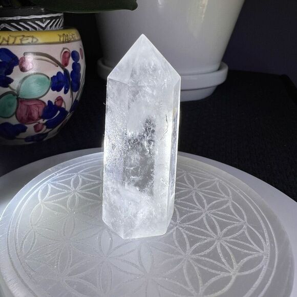 Clear Quartz Crystal Obelisk Meditation Tower (#2) - Picture 4 of 12